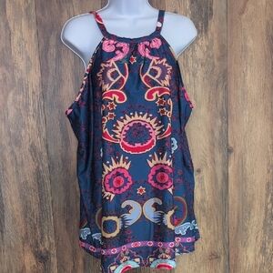 NWT LoveU.Dear Bohemian Floral Halter Tank Top XL    -327B